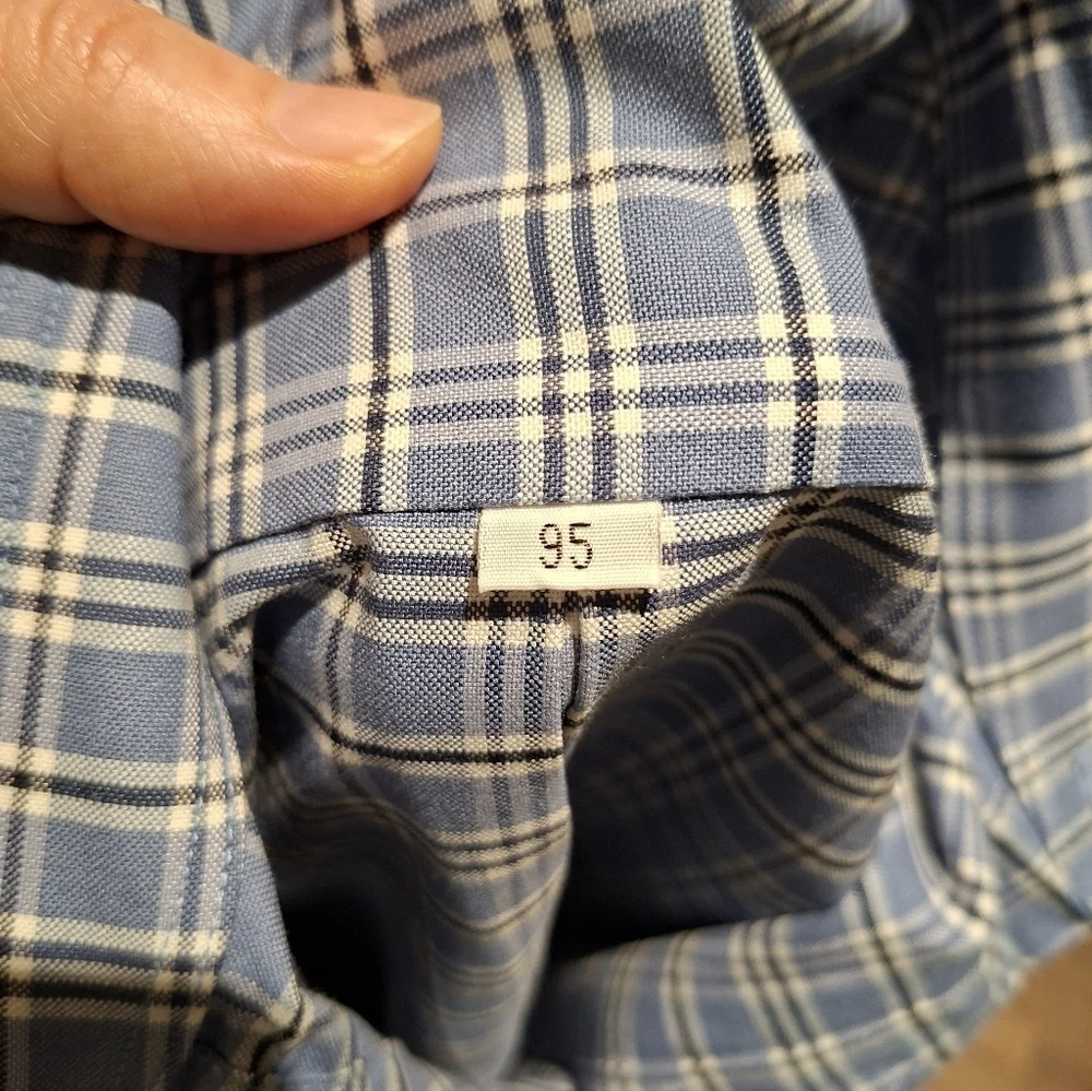 Lanvin Classique Men's Blue Checkered Button-up Dress Shirt (Size EU 46) - Picture 8 of 8